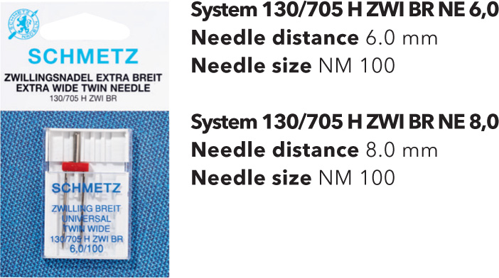 Schmetz Extra Wide Universal Twin Needles