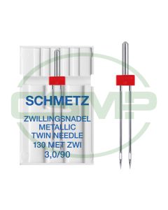 SCHMETZ TWIN METALLIC 3MM SIZE 90 PACK OF 1 CARDED
