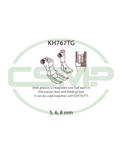KP767TGX6MM PIPING FOOT SET LEFT 6MM ADLER 467 INCLUDES INNER AND OUTER FOOT