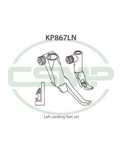 KP867LN LEFT CORDING FOOT SET ADLER 867 INCLUDES INNER AND OUTER FOOT