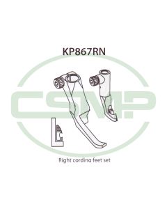 KP867RN RIGHT CORDING FOOT SET ADLER 867 INCLUDES INNER AND OUTER FOOT